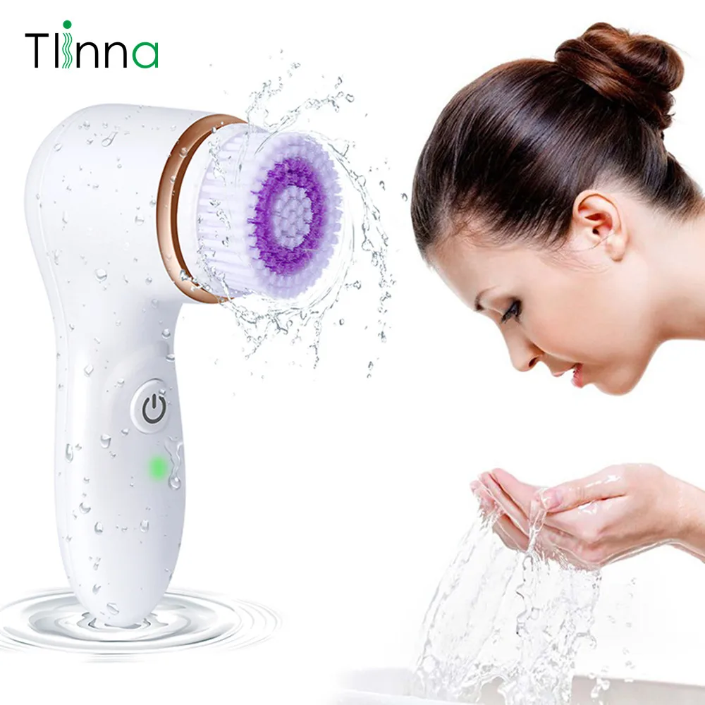 Перезаряжаемая электрическая Очищающая щетка для лица массажер ультразвуковая