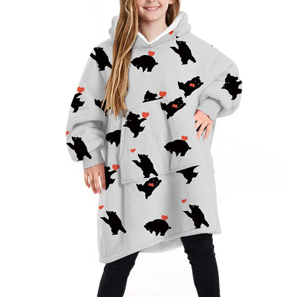 

Детские толстовки, детское одеяло для девочек, толстовки с капюшоном, теплая флисовая верхняя одежда, зимняя мягкая зимняя теплая куртка с к...