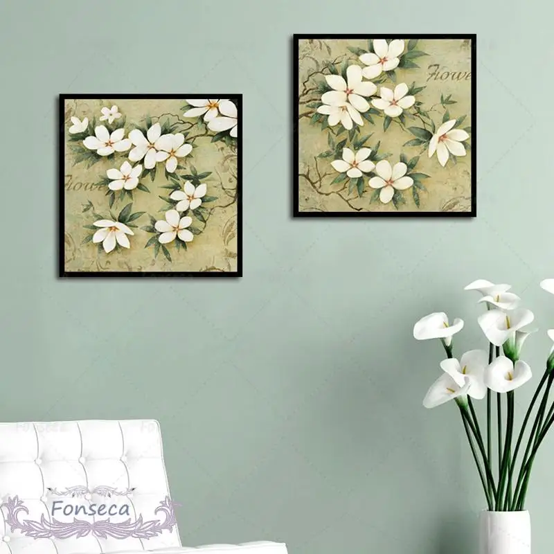 Квадратный постер в китайском стиле весенняя птица цветок вишни холст живопись