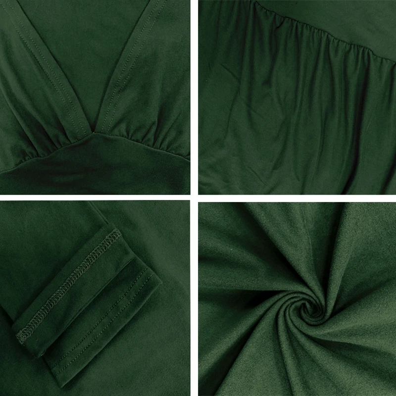 

Sexy V Neck Bodycon Dress Women 2021 Spring Autumn Long Sleeve Knee Length Dresses Slim Irregular Roupas Femininas Midi Vestidos