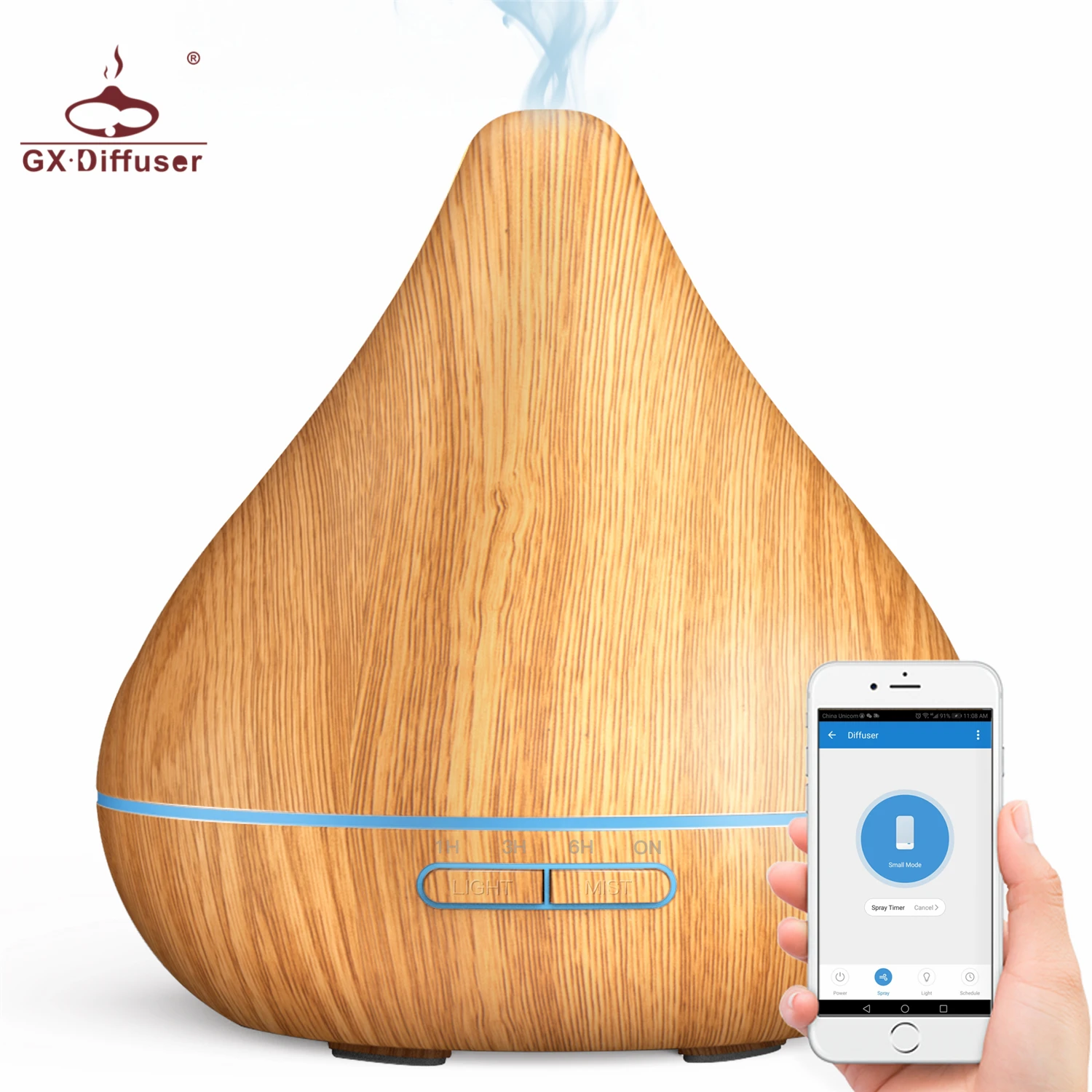 GX. Диффузор Smart Wifi диффузор эфирного масла Ароматерапия Увлажнитель приложение управление совместимость с Amazon Alexa Арома диффузор