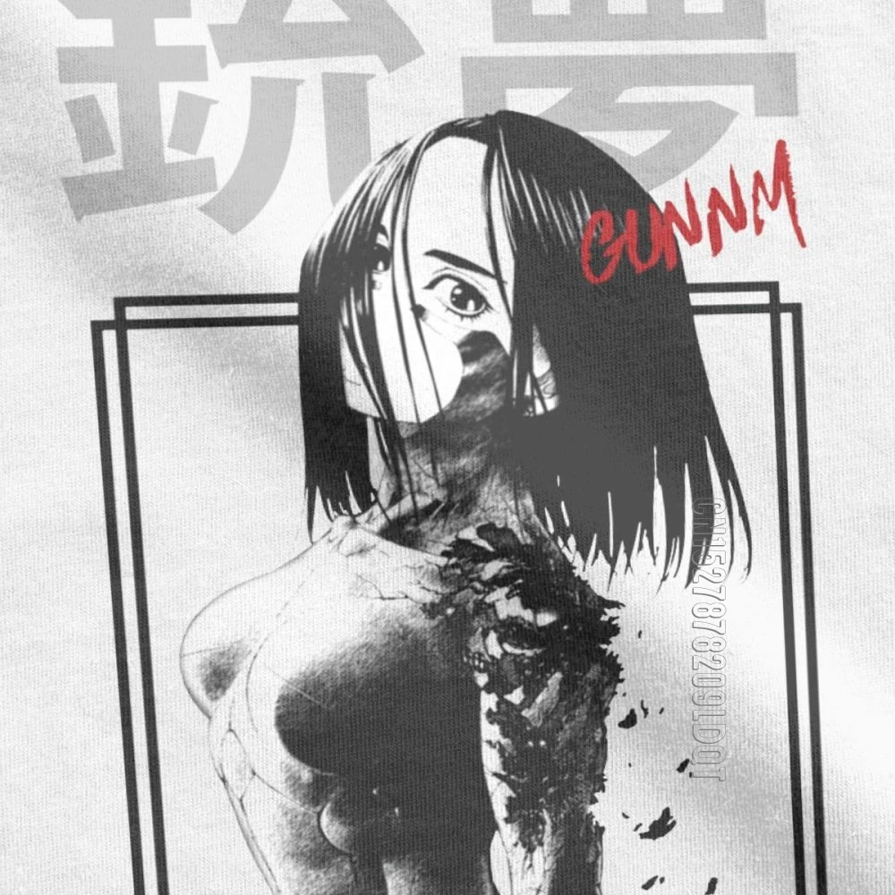 Футболка мужская хлопковая в стиле аниме с изображением ангела битвы Алита гунм