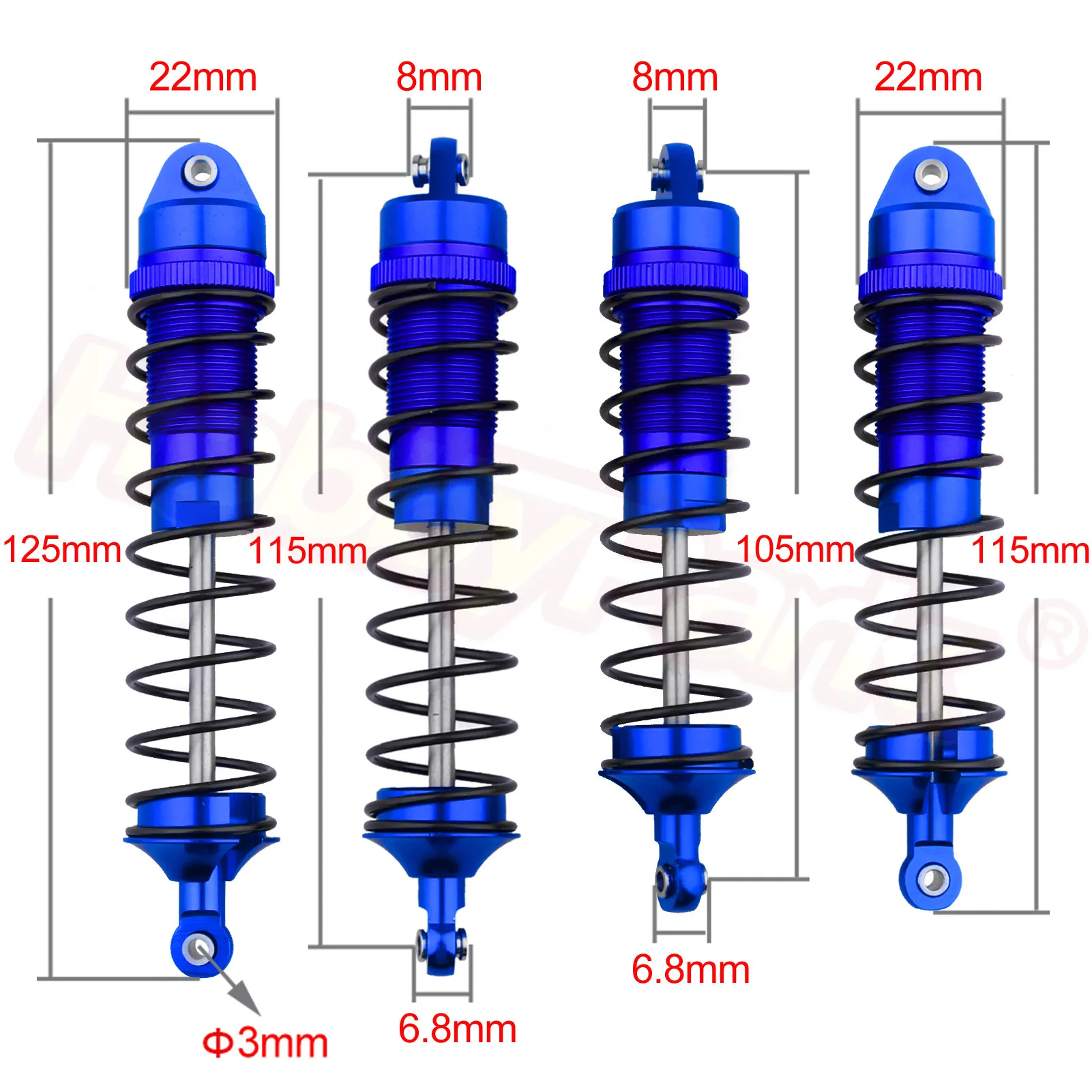 4 шт алюминиевый передний и з