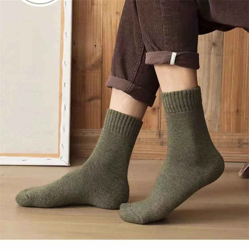 

[2 pairs] socks men's medium tube socks ship socks autumn and winter thickened shallow mouth high top odor proof men's stockings