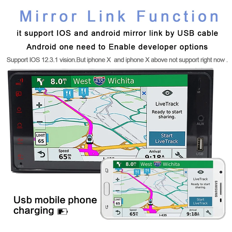 7-дюймовый HD сенсорный экран GPS USB AUX Bluetooth MP5 плеер подходит для Toyota Corolla |
