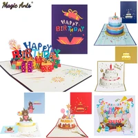happy birthday card for girl kids wife husband 3d birthday cake pop up greeting cards postcards gifts with envelope