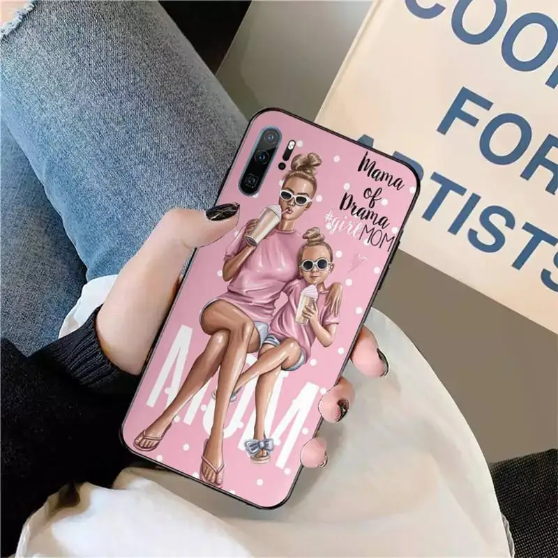 

Woman Fashion girl Super Mom baby Phone Case For Huawei honor Mate P 9 10 20 30 40 Pro 10i 7 8 a x Lite nova 5t