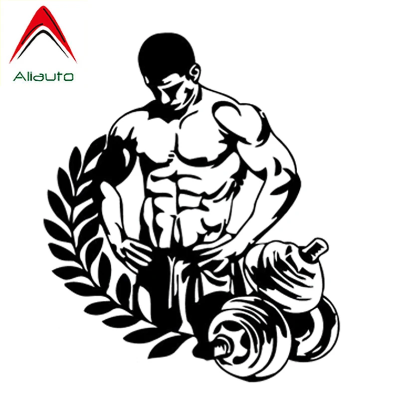 

Aliauto персональная Автомобильная наклейка Модные гантели для фитнеса спорта бодибилдинга мышцы украшения Водонепроницаемый виниловая накл...