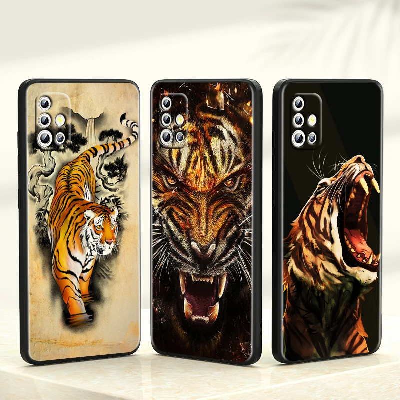 

Cool Tiger King of the forest For Samsung Galaxy A21 A11 A03 A01 A41 A31 A21S Core A91 A81 A71 A51 5G UW Capa Black Phone Case
