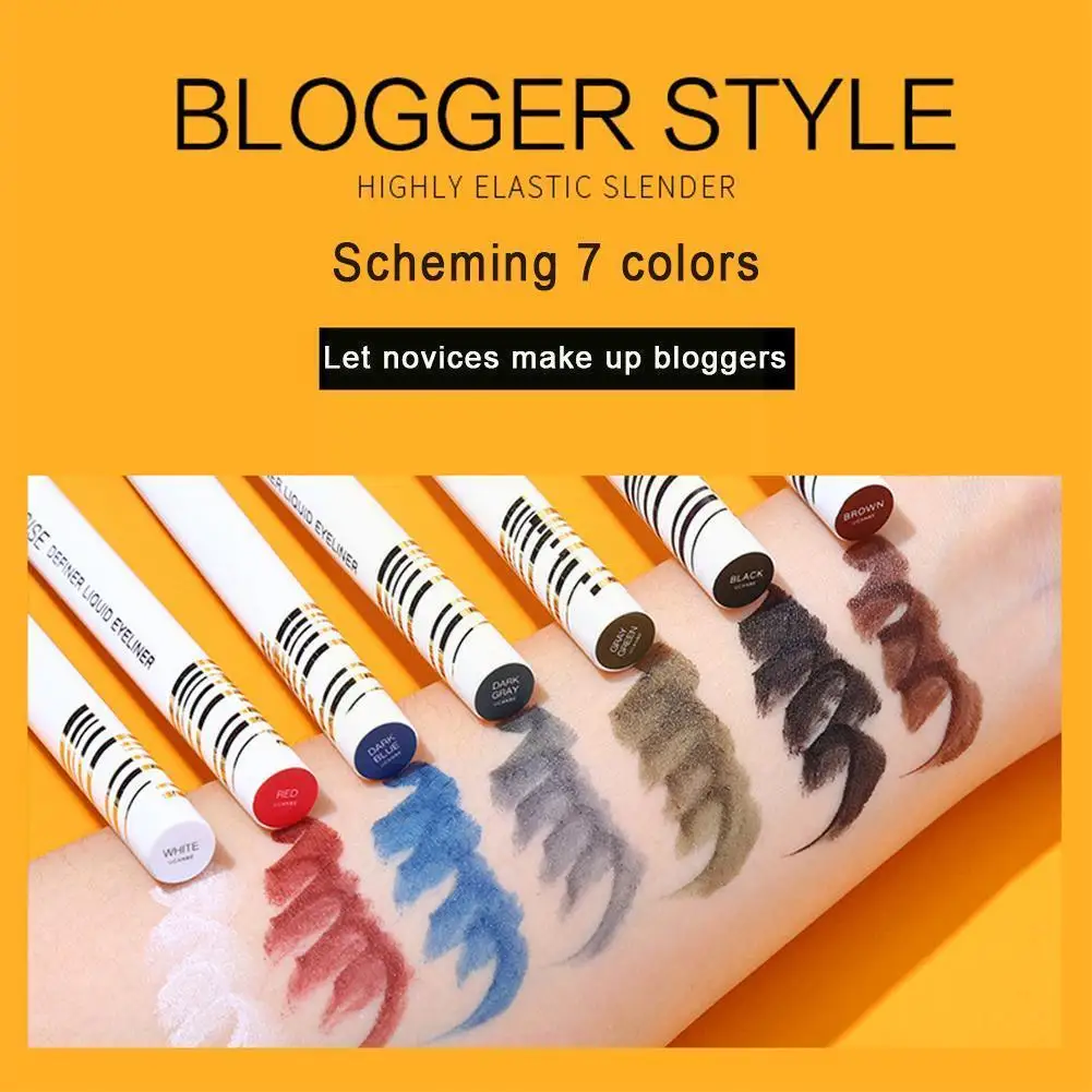 

New Women Eyes Cosmetics Color Eyeliner Waterproof Fine Long-lasting Eyeliner White Beginner Non-smudge Novice Makeup Very V9M2