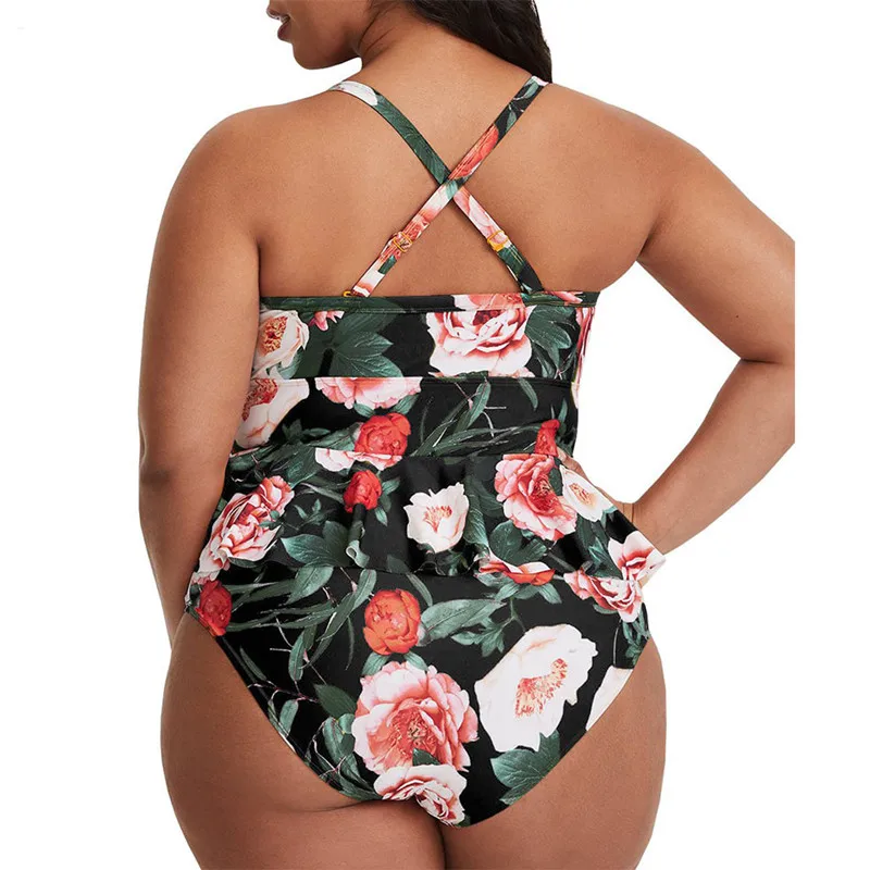 

Women Comfortable Sling Print Tube Top One Piece Suits Sexy Backless Beach Swimsuits Large Size Swimwear Bathing Suit Bikini Set
