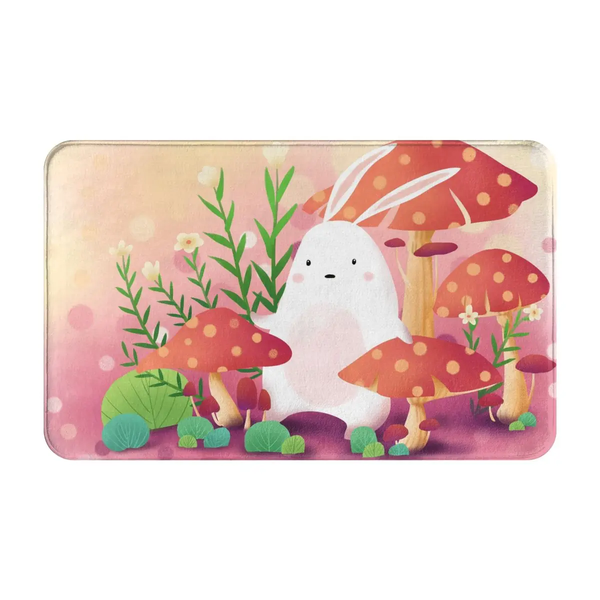 Симпатичный мультяшный Придверный коврик с кроликом и грибом для ног ванной