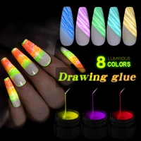 7ml luminous spider line nail art gel polish pulling wire colors painting gel nail polish glow in the dark 3d drawing uv varnish