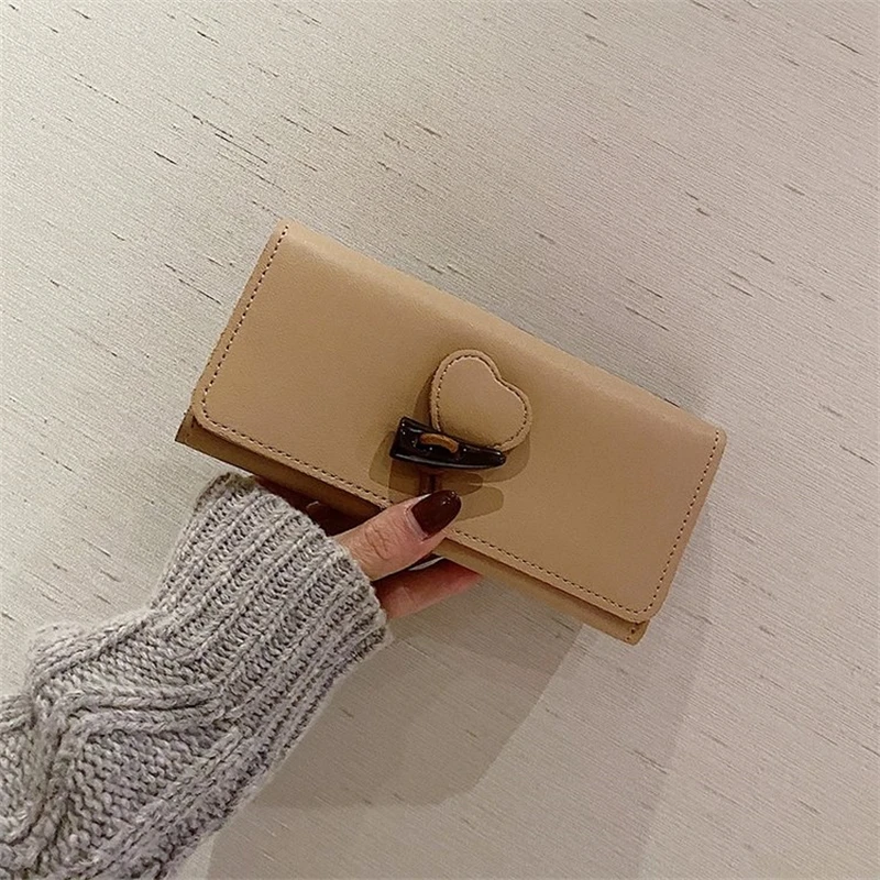 

2021 Spring New Hasp Long Wallet Brown Artificial Leather One Size Pu