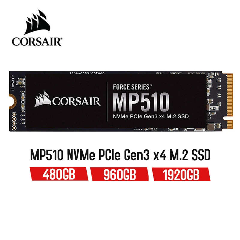 

Corsair Force Series MP510 Internal Solid State 480GB 960GB 1920GB NVMe PCIe Gen3 x4 M.2 2280 SSD for Laptop Desktop