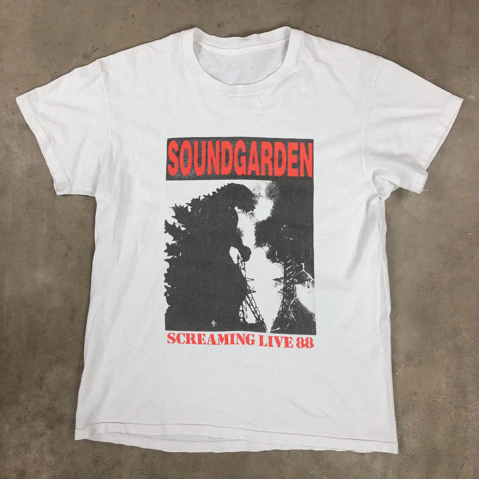 Soundgarden 1988 кричащий живой тур футболка Shirtharajuku уличная рубашка Menreprint|Мужские