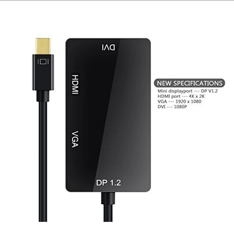 BESIUNI 3 в 1 Mini displayport DP Thunderbolt к VGA HDMI DVI совместимому с конвертер адаптер кабель Для iMac