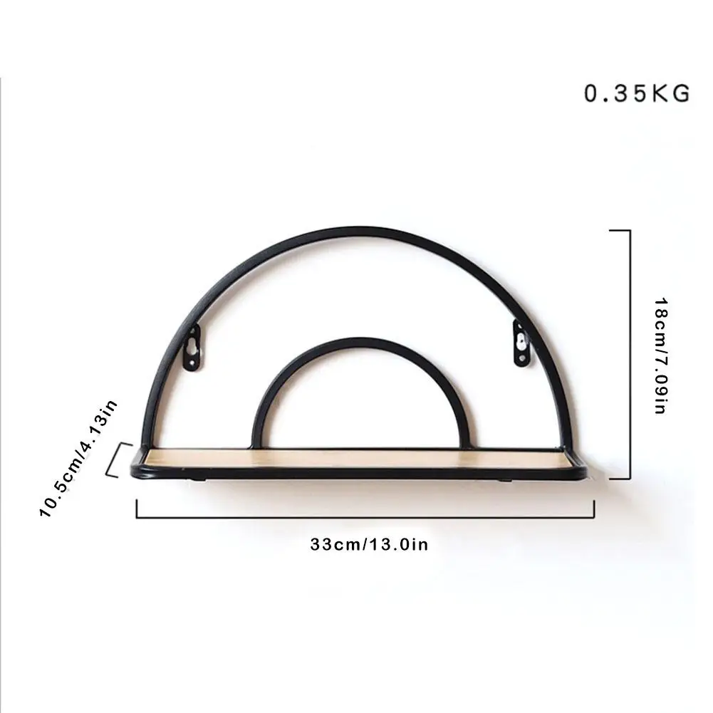 1 шт. Ретро круглая настенная полка деревенская деревянная плавающая для