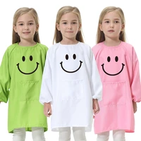 childrens kitchen cooking baking painting clothes polyester kid anti wear smock baby eating aprons print logo