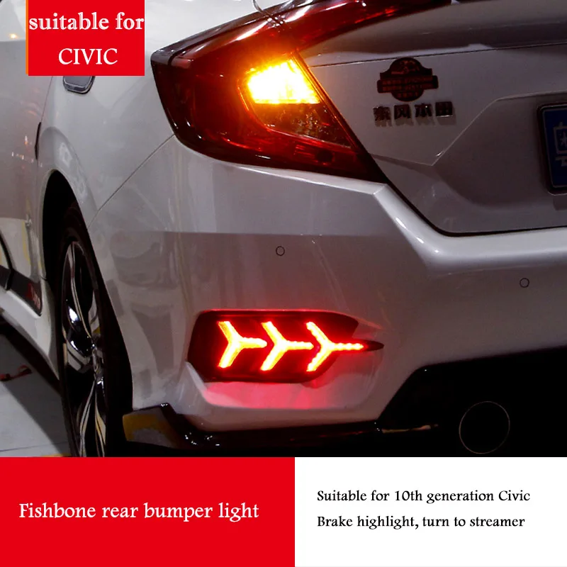 

Headlight Daytime Running Light Fishbone Shape Lamp Mustang Style Fog Light For Honda Civic 10th 2016 2017 2018 2019 2020