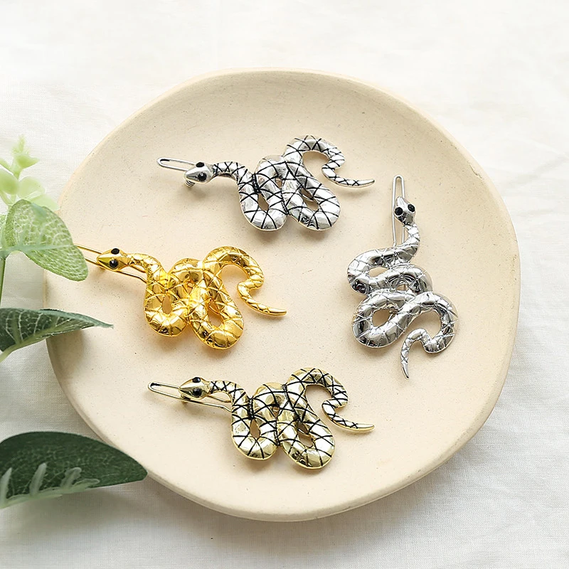 Заколки для волос в стиле панк женские простые золотистые металлические шпильки