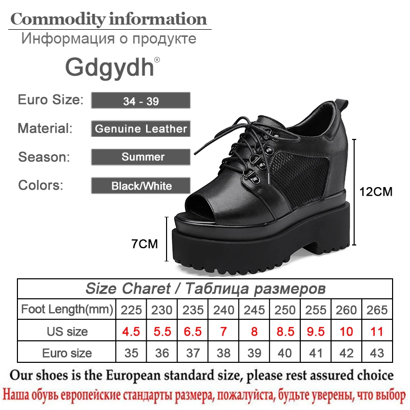 

Gdgydh Gladiator Mesh Peep Toe Platform Pumps WomanGenuine Leather Height Increasing Breathable Ladies Summer Shoes Wedge Heel