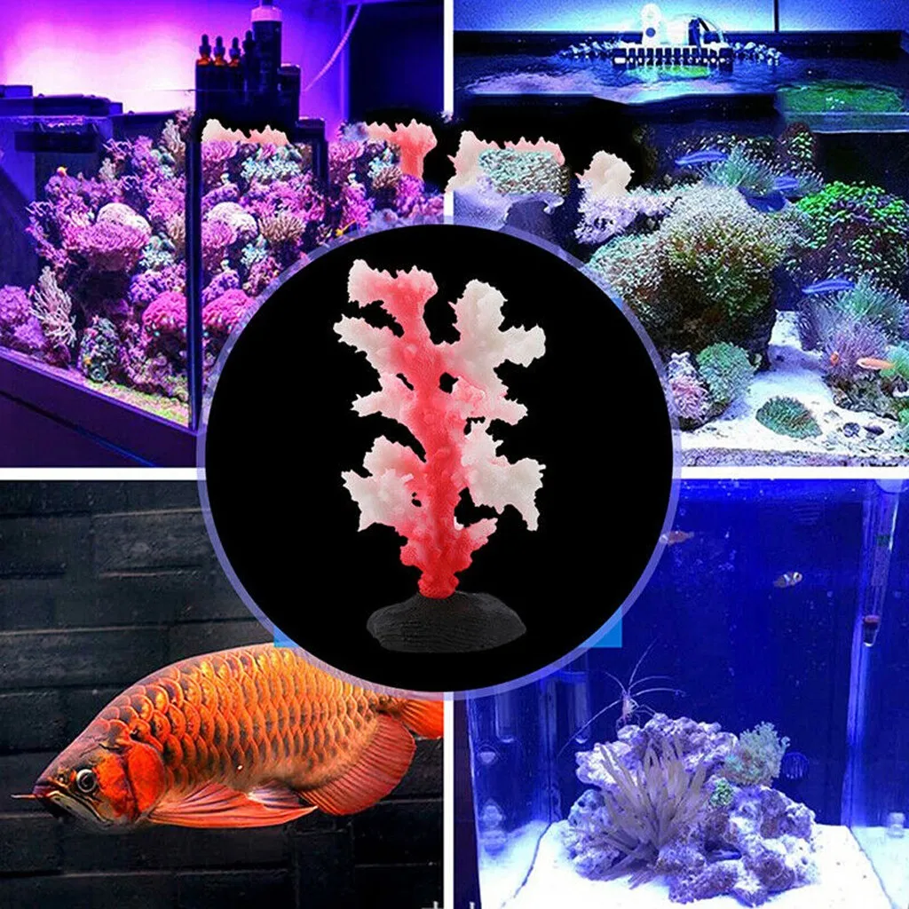 1PC Artificial Coral Ornament Decoration Artificial Coral Water Faker Plant Ornament Plastic Aquarium Fish Tank Landscape Decor