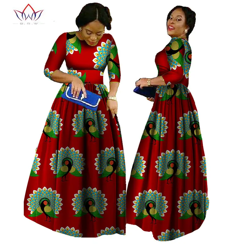 Женские платья с длинными рукавами в африканском стиле из ткани Дашики 6xl BRW WY516
