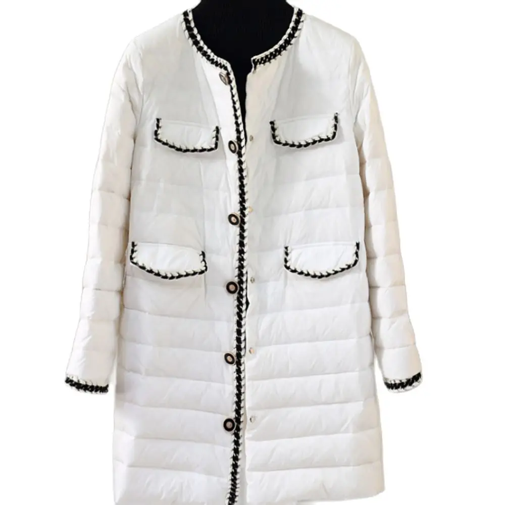

Winter Women Ultralight Thin Down Jacket White Duck Down Hooded Jackets Long Sleeve Warm Coat Parka Female Portable Outwear