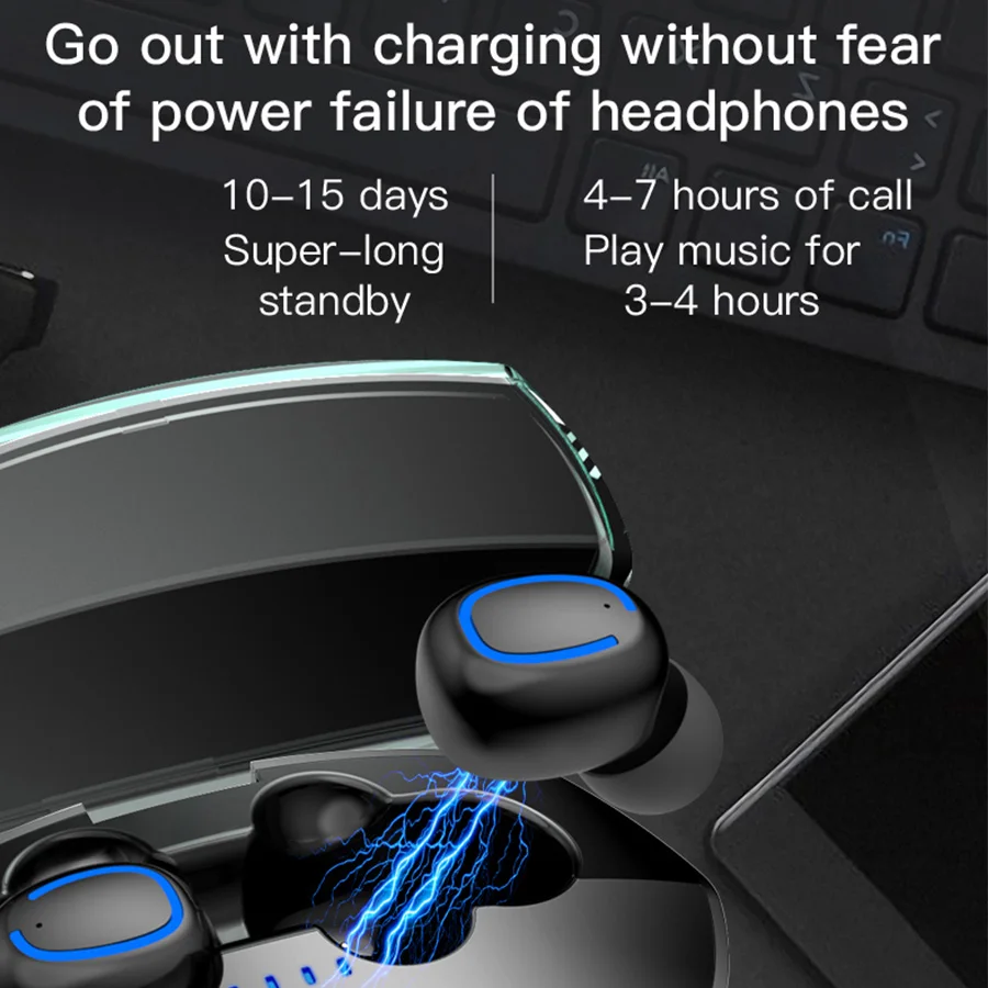 CBAOOO TWS Bluetooth 5,0 беспроводная гарнитура IPX6 водонепроницаемая Спортивная стерео Беспроводная гарнитура с затычки в уши для микрофона