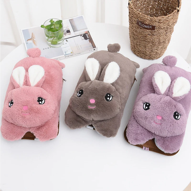 Мультяшная плюшевая сумка для горячей воды портативная Милая теплая рук с