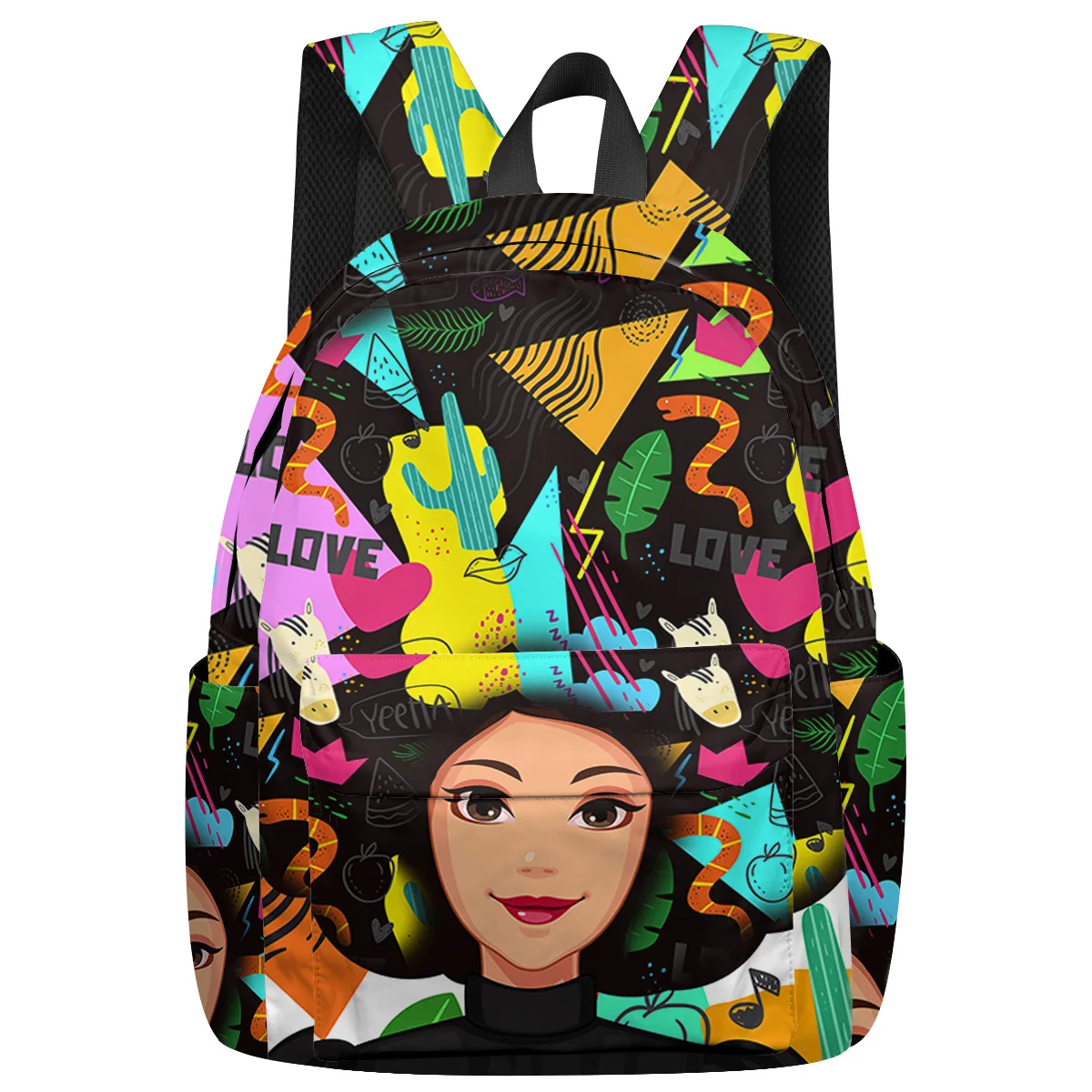 Девушка Explod голова дудлы Креативная идея ноутбук рюкзак колледж школа