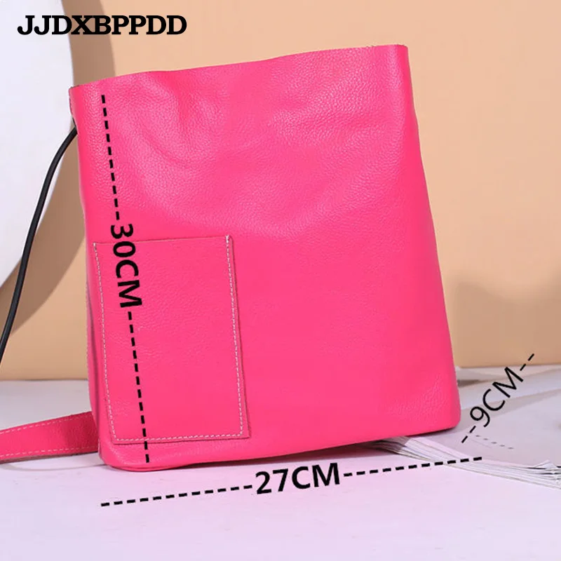 

2021 Genuine Advanced Leather Hand Bag Women's Handbag Large Boston Bag All-match Female Shoulder Bag Luxury Casual Tote Bags