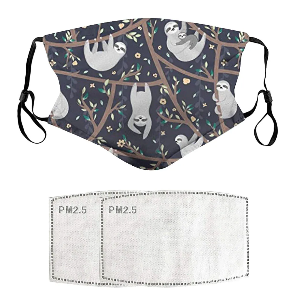 

1/3/5/10PCS Reusable Ice silk cotton Face Mask Fashion Adult Colored Print Mouth Cover Mouth Mask With Design Masque Mariage