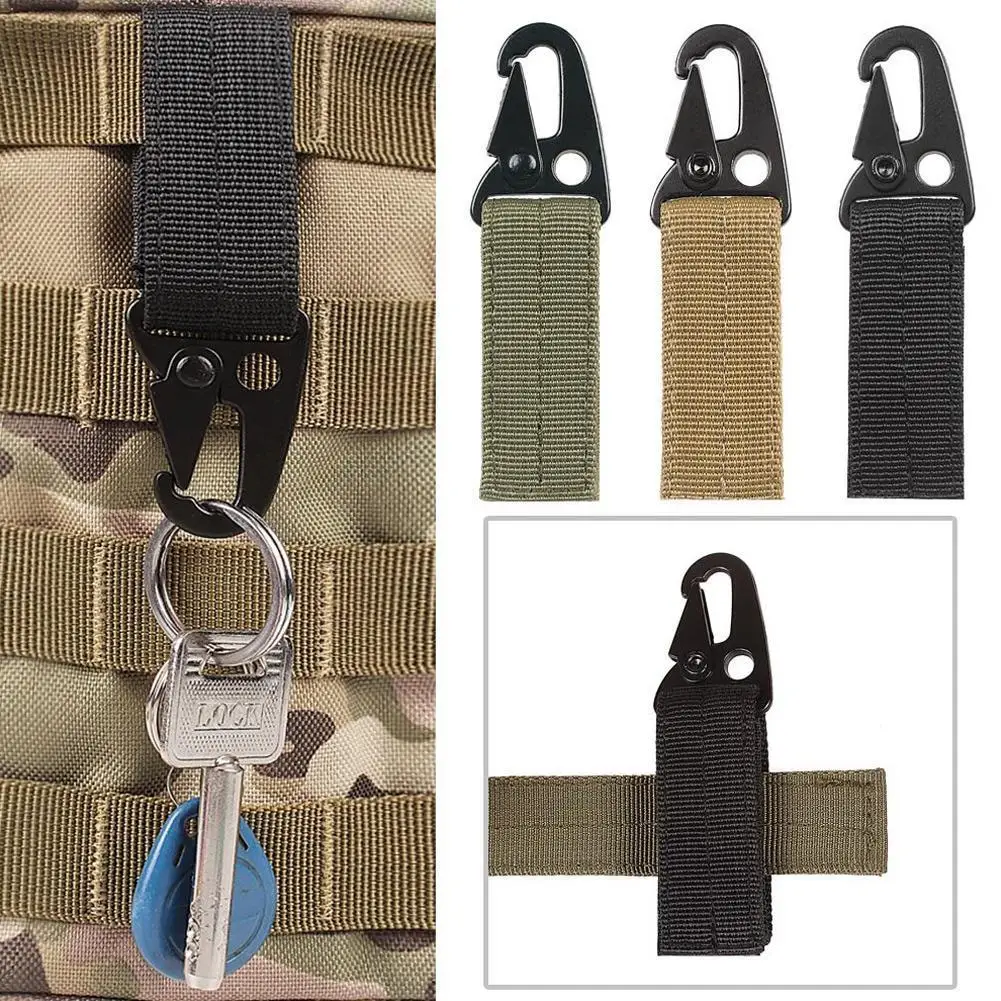 

1pcs Multifunctional Nylon Carabiner Tactical Backpack Key Molle Buckle Outdoor Buckle Hanging Tools Belt System Hook Waist Q1F4