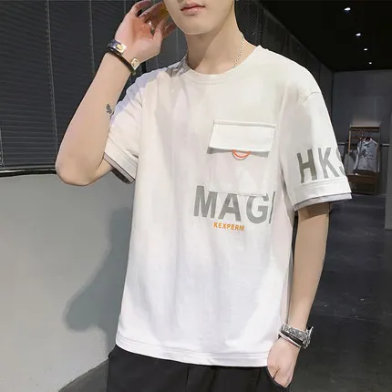 

Men's casual short-sleeved t-shirt wild clothes tide 3194