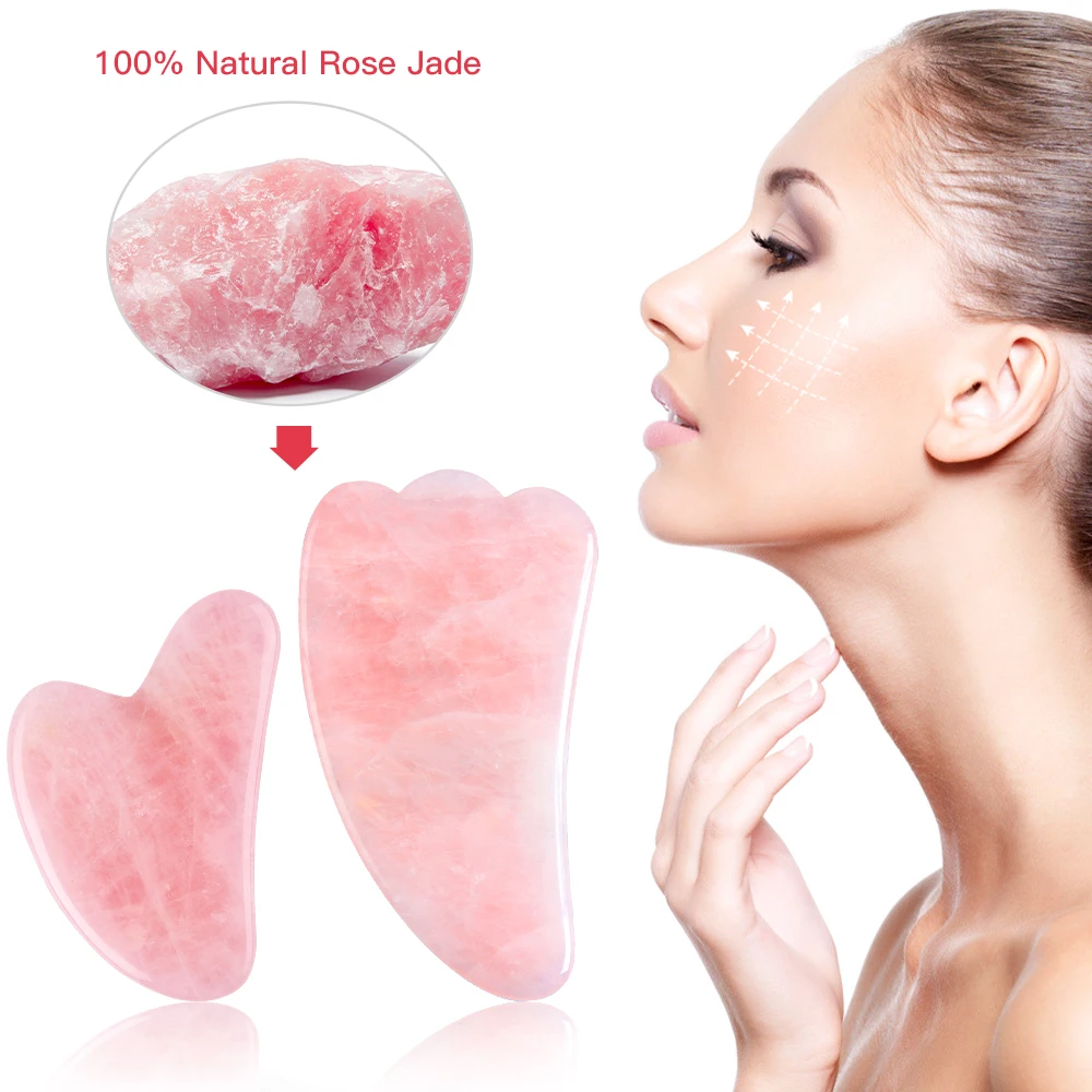 Скребок гуашный натуральный нефритовый для лица массажер соскабливания