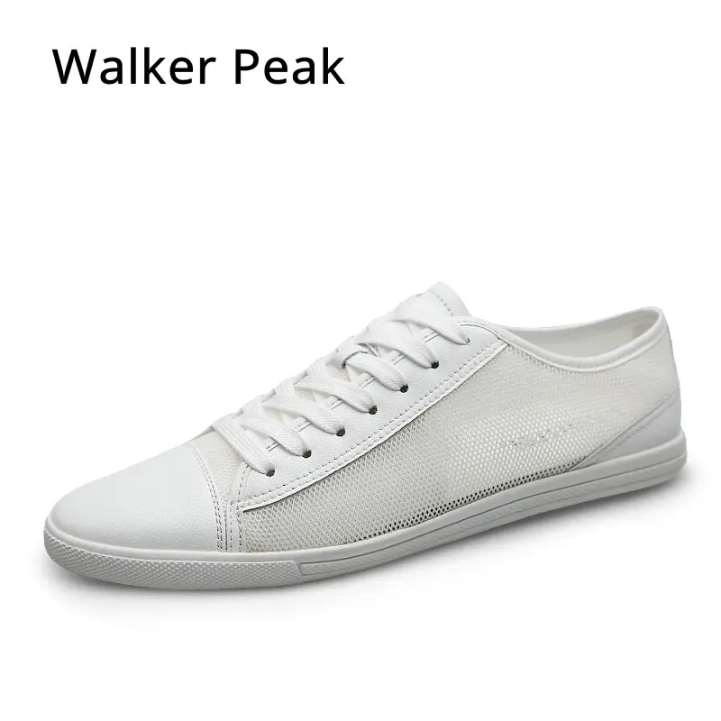 Дышащая летняя сетчатая обувь мужские белые повседневные туфли из натуральной