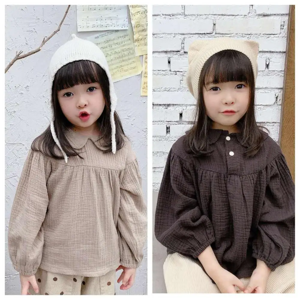 Детские осенние новинки 2020 осенняя одежда для девочек рубашки с длинными