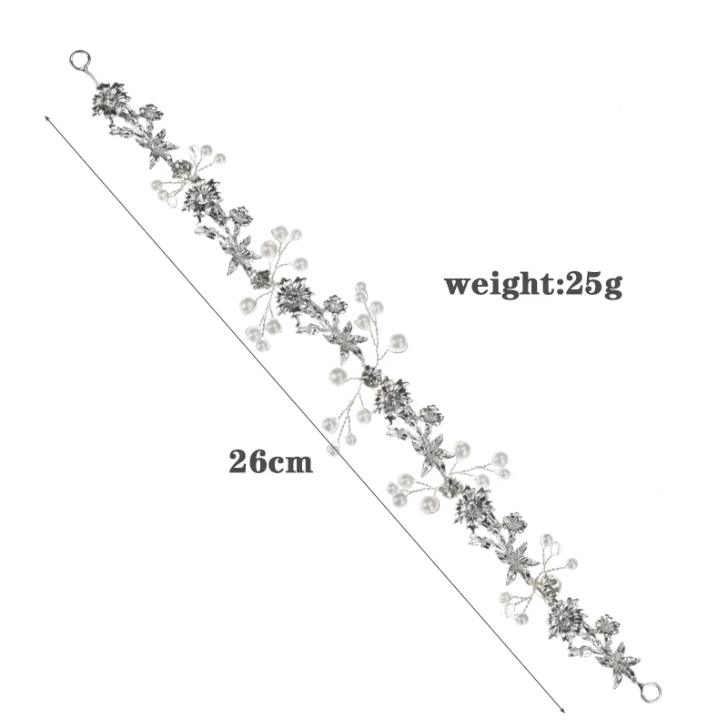 Женский обруч для волос с жемчугом Серебристый цветами и свадебный аксессуар 2019 |