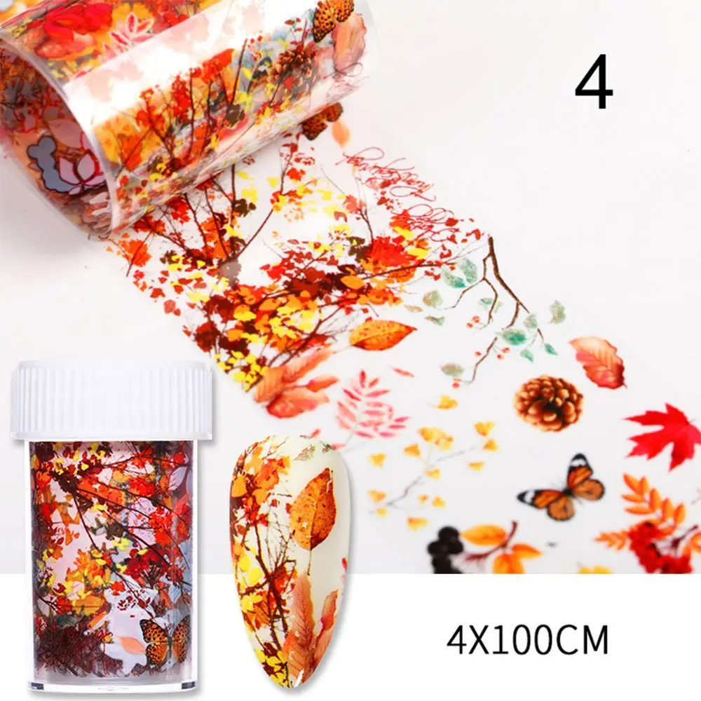 

1 Box Women Decals Beauty DIY Maple Leaf Nail Transfer Stickers Autumn Foils Leaves