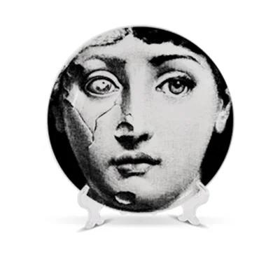 N1 Тарелка богини розы Lina Cavalieri, цветочное блюдо, керамическая круглая тарелка для украшения дома, человеческое лицо, Бабочка, подвесная тарелка - Цвет: N1