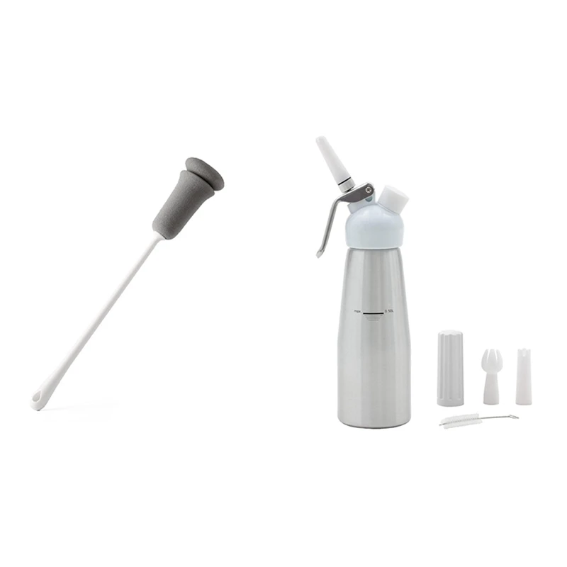 

Щетка для чистки с длинной ручкой, белая и стандартная, 500 мл, с 3 пластиковыми насадками и 1 чистящей щеткой