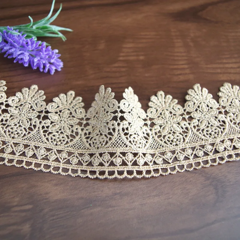 3 Yards Gold Lace Trim Scalloped For Bridal Veil by the yard | Дом и сад