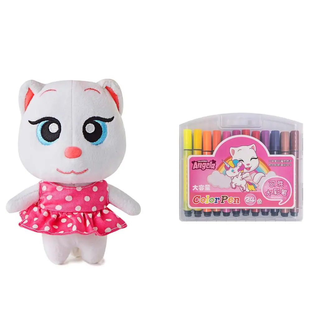 Плюшевая кукла кошка Анжела + волшебный куб 3 × мягкие звучащие животные