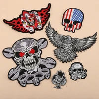 skull clothing accessories personalized diy punk patch ghost head embroidered cloth stickers wholesale customization