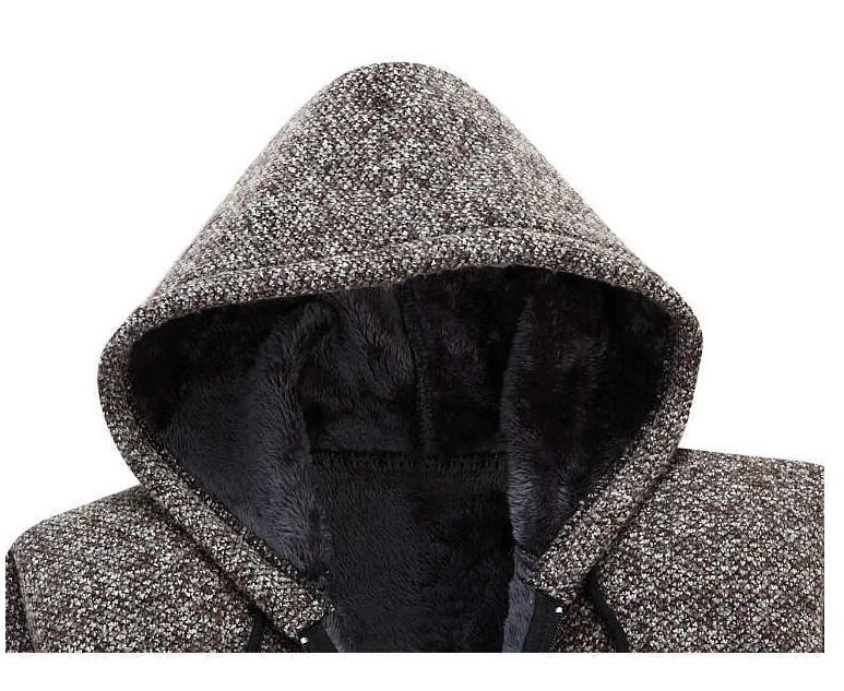 

#1336 Winter Warm Knitted Cardigan Men With Hooed Casual Basic Sweater For Men Knitwear Thick Fleece Sweater Cardigan Men Zipper
