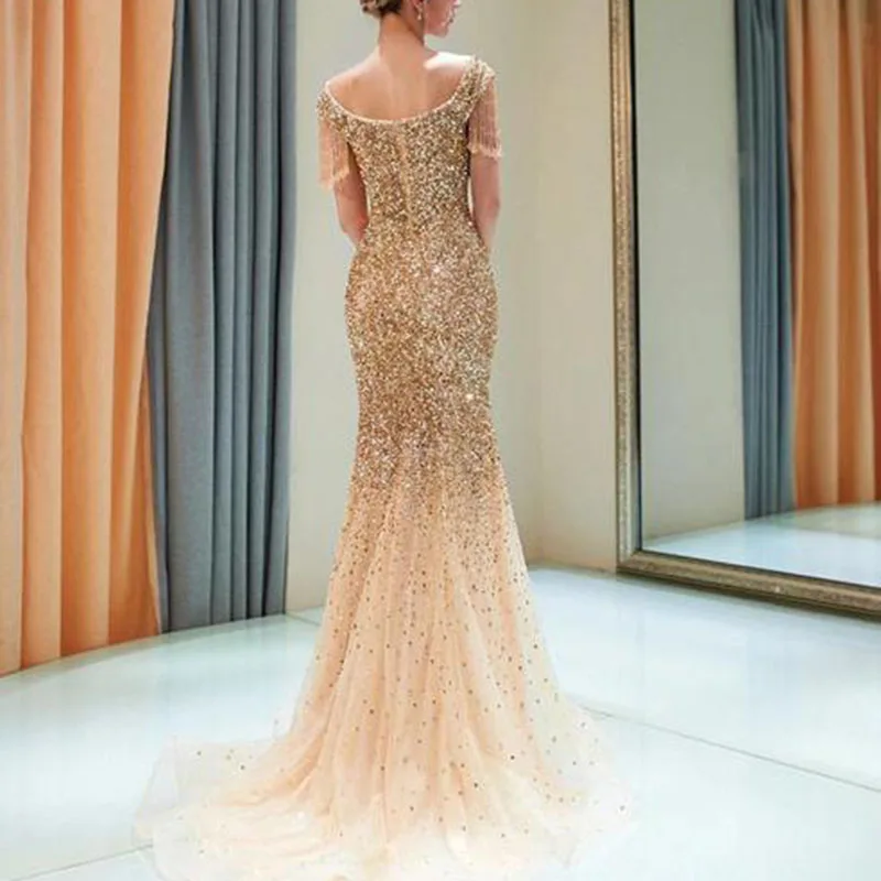 Женское платье с кисточками повседневное модное банкетное пайетками