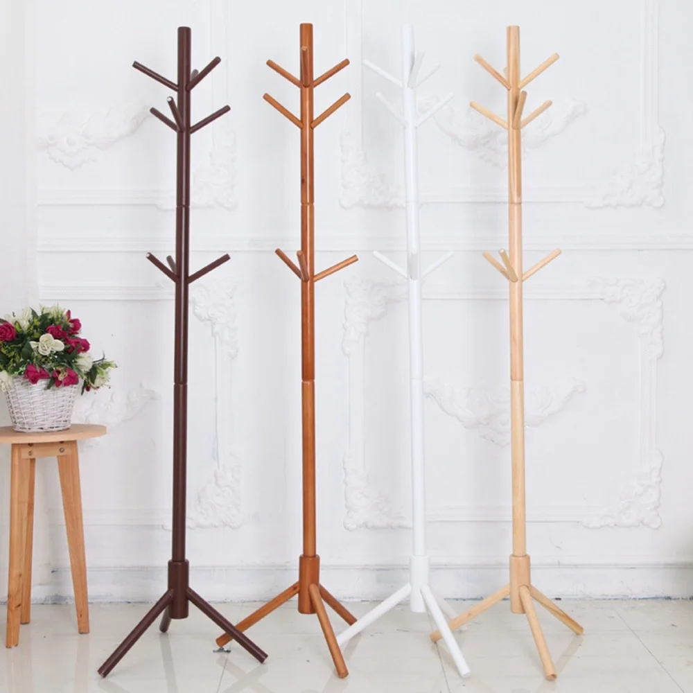 

1pc Wooden Coat Hat Stand Tree Holder Hanger Rack Tree Branch Coat Hanger Natural Clothes Organizing Rack(White)