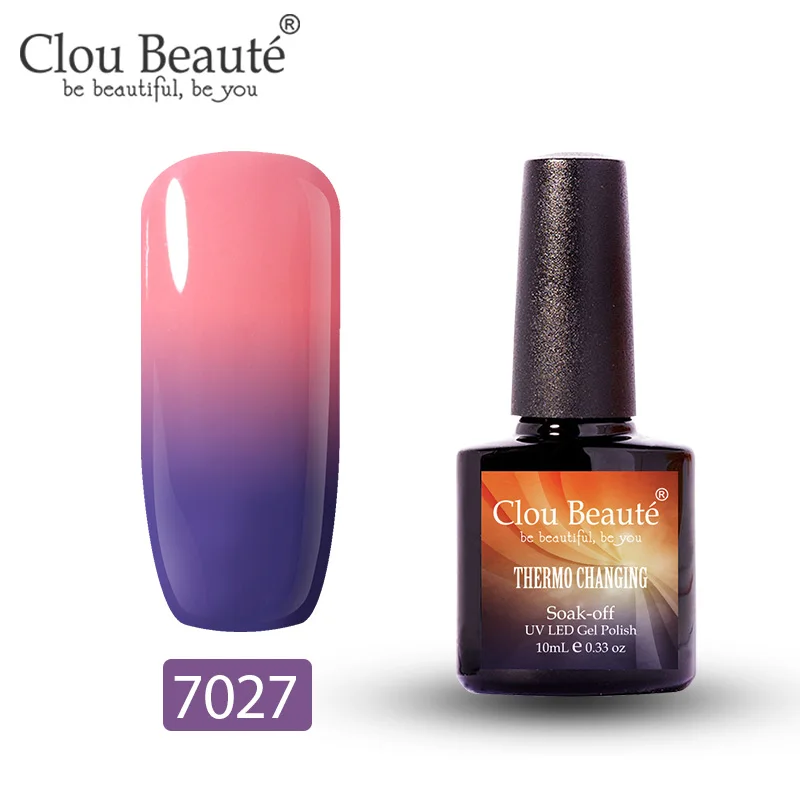 7027 Clou Beaute гель-лак, меняющий цвет в зависимости от температуры, гибридный УФ-лак для ногтей, стойкий, растворимый гель, 10 мл - Цвет: 7027